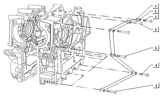 Motor Kurbelgehäusebefestigung - Ape TM 422ccm 4T AC 1997-2004 ZAPT1000000001001