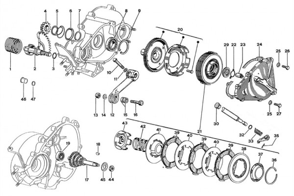 Motor Kupplung - Ape 50ccm 2T AC 1980- TL3T