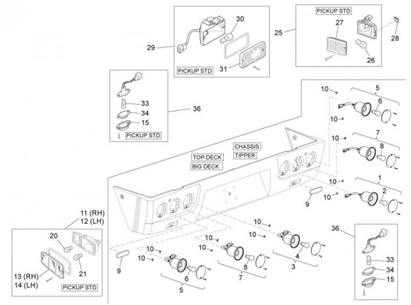 Elektrische Anlage Rücklicht - Porter D120 Diesel 1300ccm 4T LC 2013- ZAPS90CK