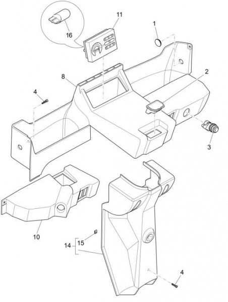 Lenker Cockpitinstrumente - Ape TM 703 mit Lenkrad 220ccm 2T AC 2008-2016 ZAPT10000