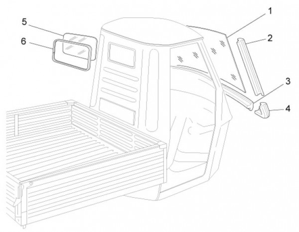 Fahrgestell Windschutzscheibe - Ape Mix 50ccm 2T AC 2013- ZAPC80000