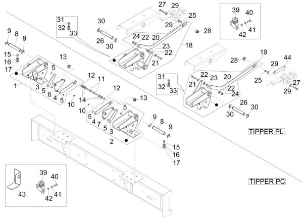 Fahrgestell Ladeflächenbauteile - Porter Maxxi Multitech 1300ccm 4T LC 2015-