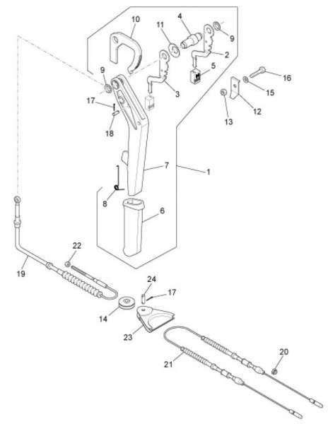 Bowdenzüge Handbremse - Ape TM 703 mit Lenkrad 220ccm 2T AC 2008-2016 ZAPT10000