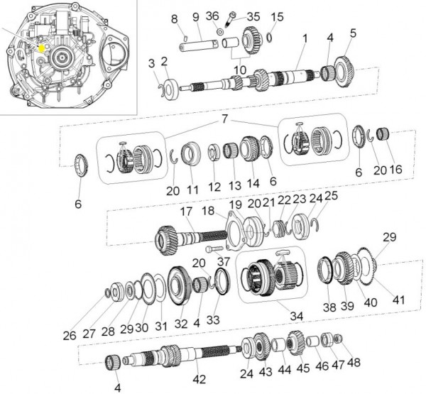 Motor Schaltgetriebe - Porter D120 Diesel 1300ccm 4T LC 2013- ZAPS90PK
