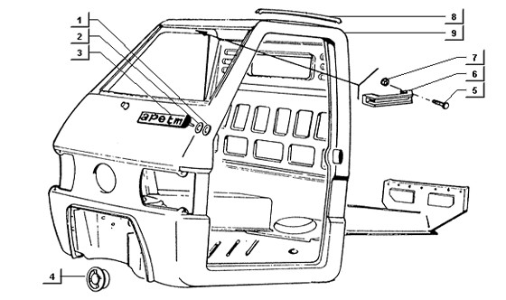 Fahrgestell Fahrerkabine - Ape TM 218ccm 2T AC 1984- ATM2 00001001