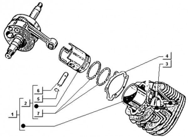 Motor Zylinder - Ape TM 703 mit Lenkrad 220ccm 2T AC 2000-2007 ATM2T