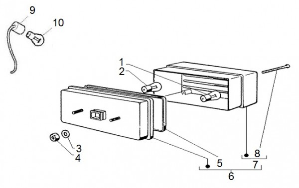 Elektrische Anlage Rücklicht - Ape TM 218ccm 2T AC 1999-2004 ZAPT1000000001001