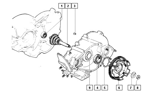 Motor Getriebe - Ape Mix 50ccm 2T AC 1998-2008 ZAPC80000