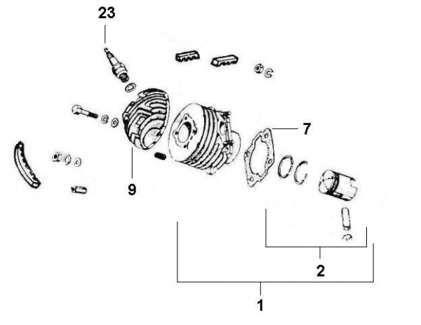 Motor Zylinder - Ape 50ccm 2T AC 1969-1971 TL1T