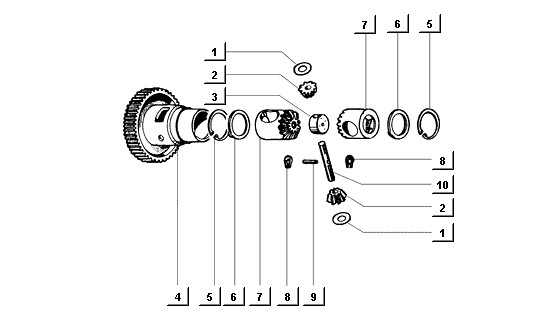 Motor Differential - Ape Mix 50ccm 2T AC 1998-2008 ZAPC80000