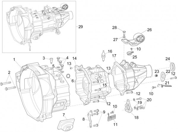 Motor Getriebegehäuse - Porter Multitech 1300ccm 4T LC 2016-