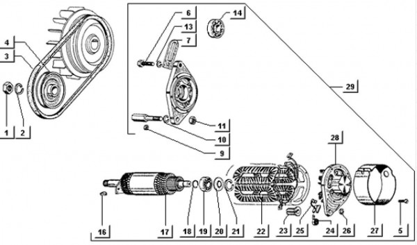 Motor Anlasser - Ape TM 703 mit Lenkrad 220ccm 2T AC 1997-1999 ZAPT10000