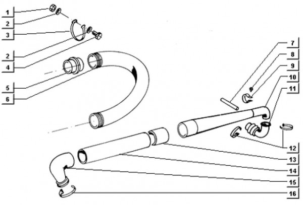 Motor Ansaugleitung - Ape TM 703 Diesel mit Lenkrad 422ccm 4T AC 1997-2004 ATD2T