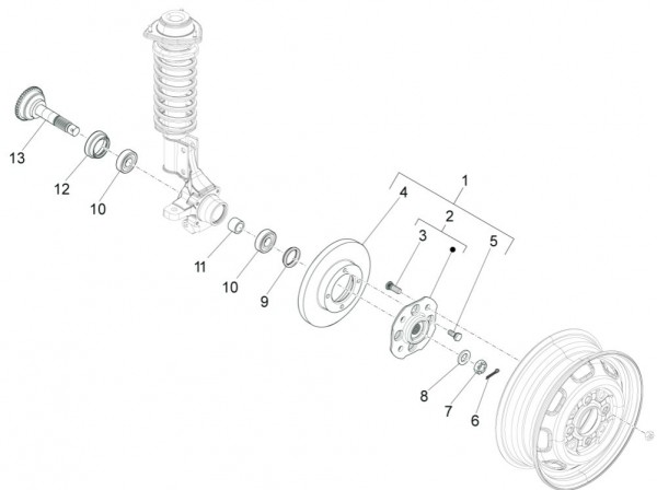 Radaufhängung Vorderradnabe - Porter Quargo 700ccm 4T LC 2011- ZAP4P10000