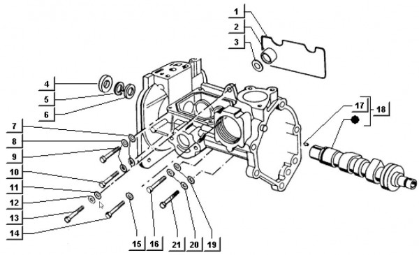 Motor Nockenwelle - Ape TM 703 Diesel mit Lenkrad 422ccm 4T AC 1997-2004 ATD1 00001101