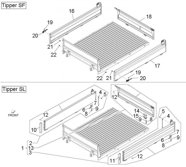 Fahrgestell Bordwände Tipper - Porter D120 Diesel 1300ccm 4T LC 2011- ZAPS90TK