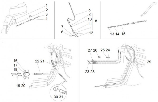 Bowdenzüge Bowdenzüge - Ape Mix 50ccm 2T AC 2014- ZAPC80000