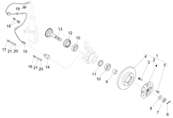 Radaufhängung Vorderradnabe - Porter Multitech 1300ccm 4T LC 2017-