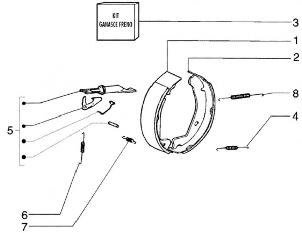 Radaufhängung Bremsbacken hinten - Ape TM 703 Diesel mit Lenker 422ccm 4T AC 2005-2010 ZAPT10000