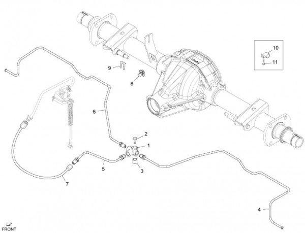 Bowdenzüge Bremsleitungen hinten - Porter Maxxi Multitech 1300ccm 4T LC 2010- ZAPS90RJ