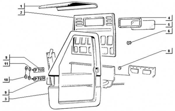 Fahrgestell Türen - Ape TM 703 Diesel mit Lenker 422ccm 4T AC 2000-2004 ZAPT10000