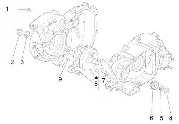 Motor Kurbelwelle - Ape Mix 50ccm 2T AC 2013- ZAPC80000