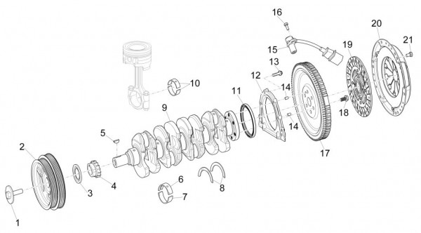 Motor Kurbelwelle - Porter Maxxi Multitech 1300ccm 4T LC 2015-