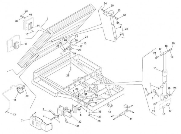Fahrgestell Kippsystem - Ape TM 703 mit Lenker 220ccm 2T AC 2008-2016 ZAPT10000