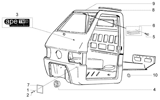 Fahrgestell Fahrgestell - Ape TM 422ccm 4T AC 1997-2004 ZAPT1000000023141