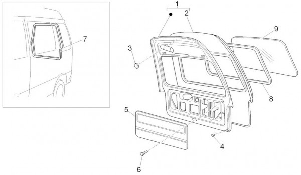 Fahrgestell Heckklappe - Porter D120 Diesel 1300ccm 4T LC 2014- ZAPS90VK