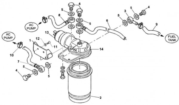 Fahrgestell Dieselfilter - Ape TM 703 Diesel mit Lenkrad 422ccm 4T AC 2005-2010 ZAPT10000