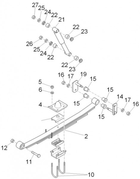 Radaufhängung Stoßdämpfer hinten - Porter D120 Diesel 1300ccm 4T LC 2013- ZAPS90TK