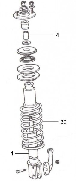 Radaufhängung Stoßdämpfer vorn - Ape Poker 422ccm 4T AC 1990-1993 M4R1T