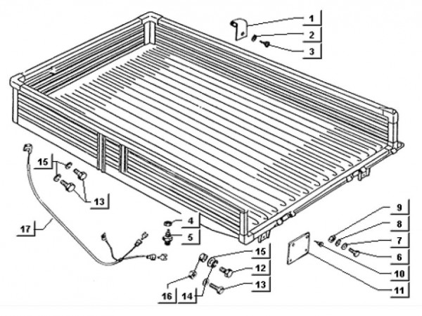 Fahrgestell Ladefläche II - Ape TM 703 Diesel mit Lenker 422ccm 4T AC 1997-2004 ATD2T