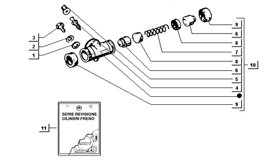 Radaufhängung Radbremszylinder hinten - Ape TM 218ccm 2T AC 1984- ATM2 00001001