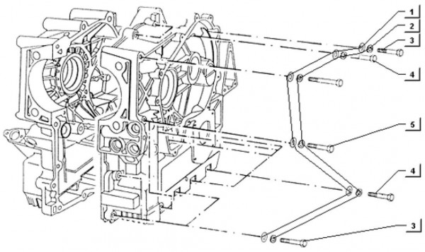 Motor Kurbelgehäuse II - Ape TM 703 Diesel mit Lenker 422ccm 4T AC 2000-2004 ZAPT10000