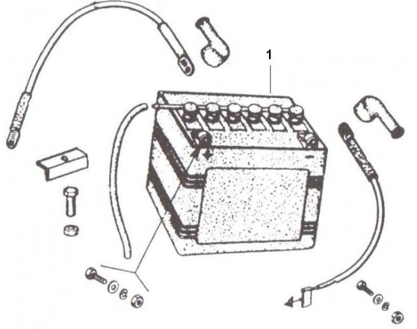 Elektrische Anlage Batterie - Ape 220ccm 2T AC 1978-1983 MPM2T