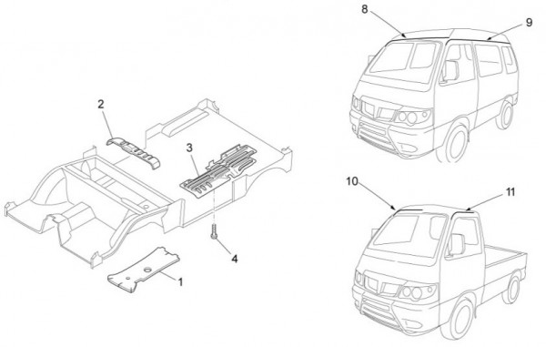 Fahrgestell Zierleisten - Porter Multitech 1300ccm 4T LC 2014- ZAPS90VJ