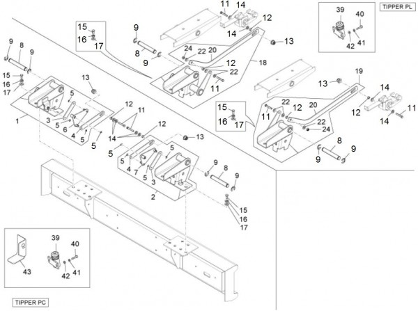 Fahrgestell Ladeflächenbauteile - Porter Maxxi Multitech 1300ccm 4T LC 2013- ZAPS90RJ