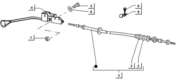 Fahrgestell Hebel für Kippvorrichtung - Ape TM 703 Diesel mit Lenker 422ccm 4T AC 1997-2004 ATD2T