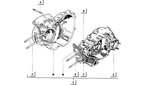 Motor Kurbelgehäuse - Ape Mix 50ccm 2T AC 1998-2008 ZAPC80000
