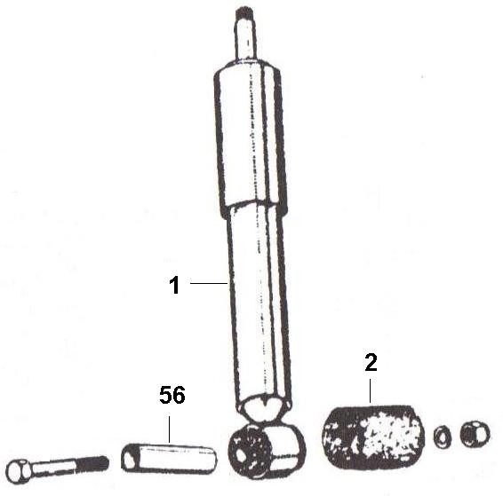 Radaufhängung Stoßdämpfer hinten - Ape 190ccm 2T AC 1970- MPV1T